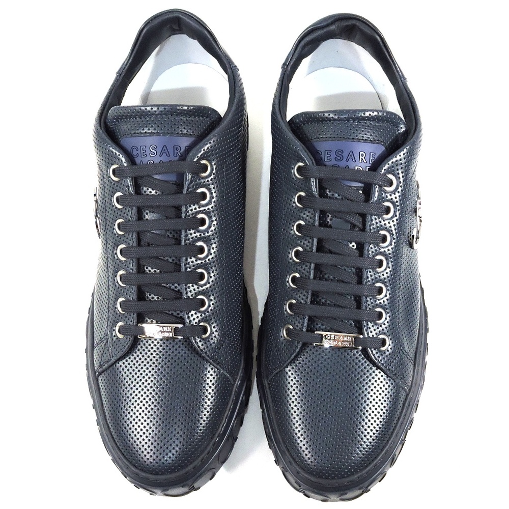 CASADEI 🇮🇹 MEN'S BLUE LEATHER COMFORT FASHION SNEAKER - Picture 6 of 8